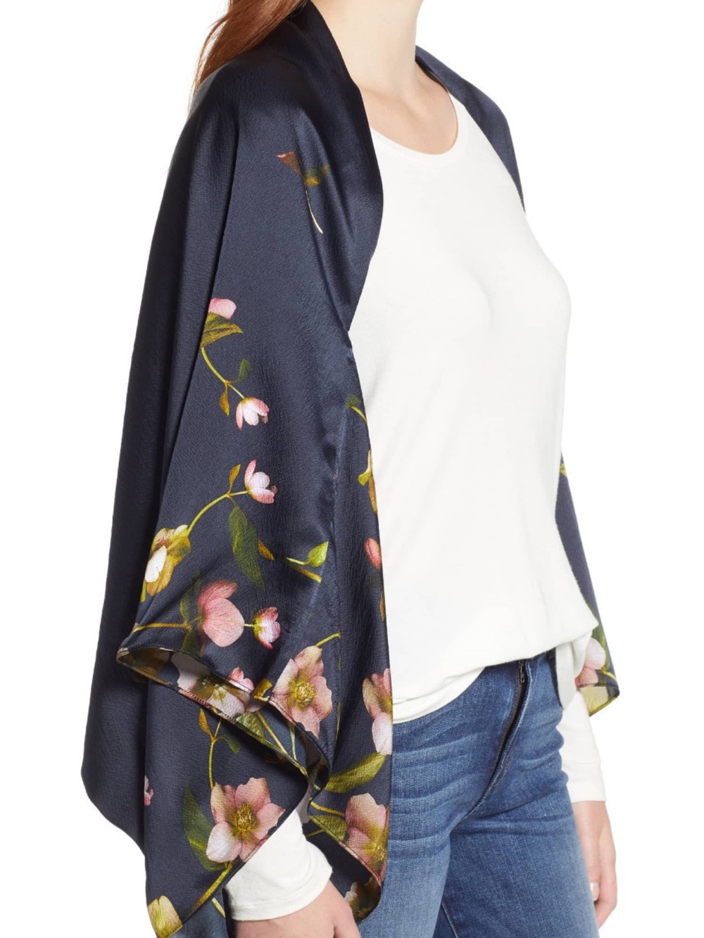 Ted Baker arboretum 100%silk cape scarf